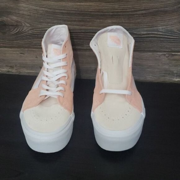 New Vans Sk8 Hi Peach Pink High Tops Platform Sneakers Skater Festival Girly - Picture 4 of 10